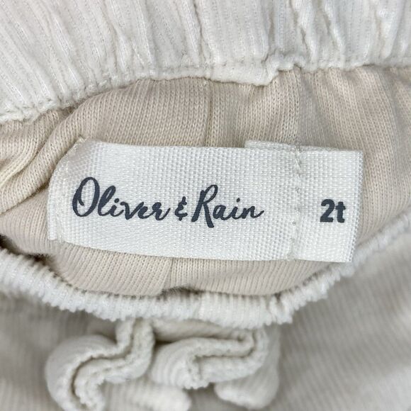 Oliver & Rain Off White Unisex Gender Neutral Corduroy Lined Pants Size 2T - Picture 4 of 7